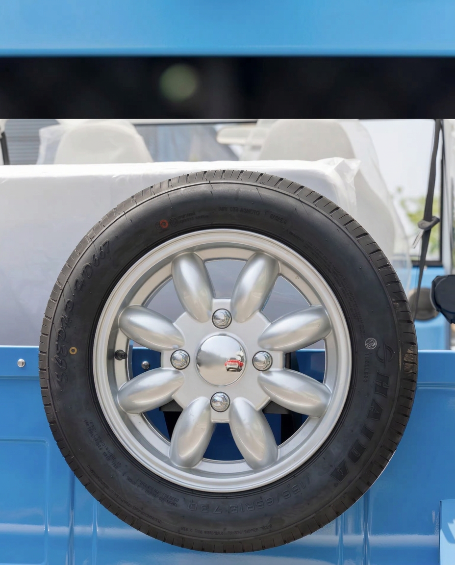 Capri spare tyre and alloy wheel detail